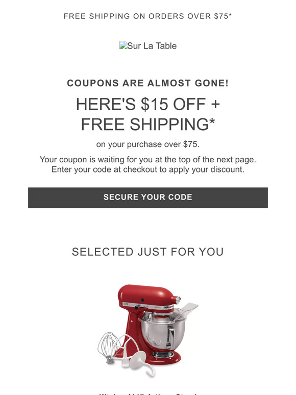 $15 Off + Free Shipping* Ends Tonight