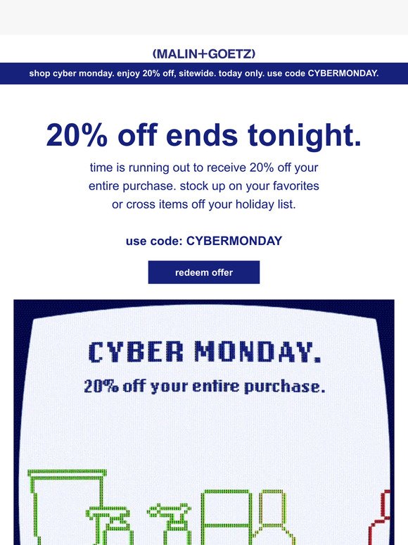 20% off ends tonight.