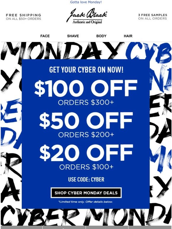 Save $100, get a Gift! Happy Cyber Monday!