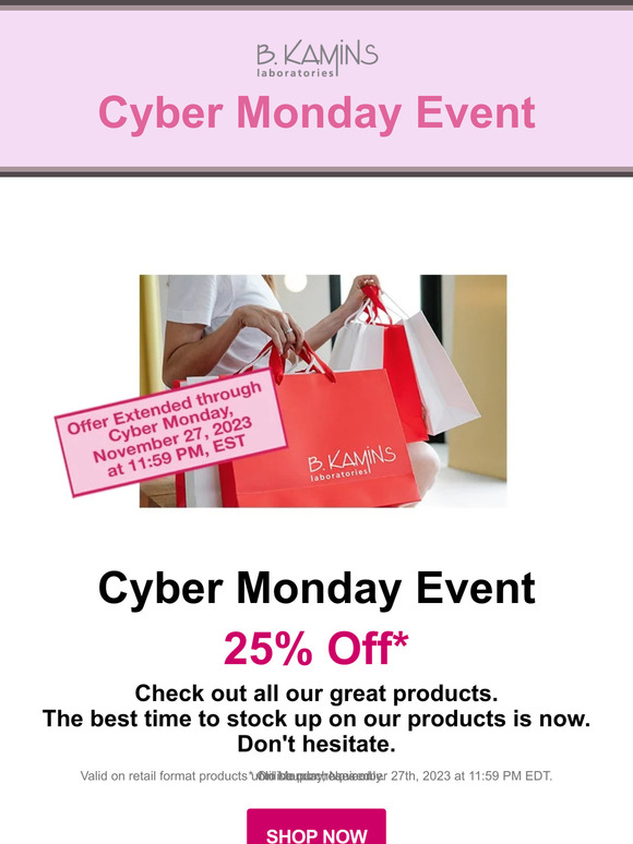 B. Kamins - Cyber Monday Extension - 25% Off