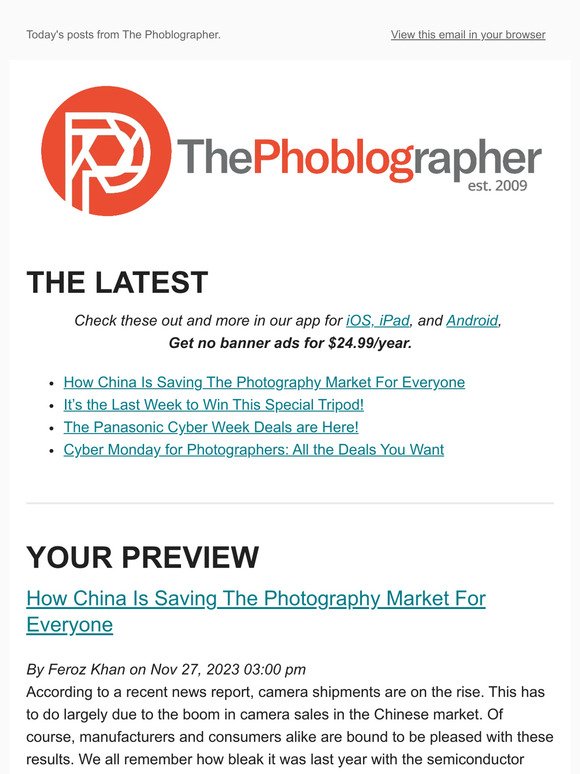 The Daily Phoblographer for 11/27/2023
