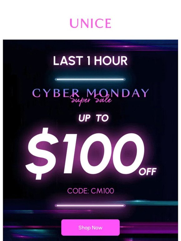 Countdown to Your Cyber Monday Super Sale: Just 1 Hour Left!