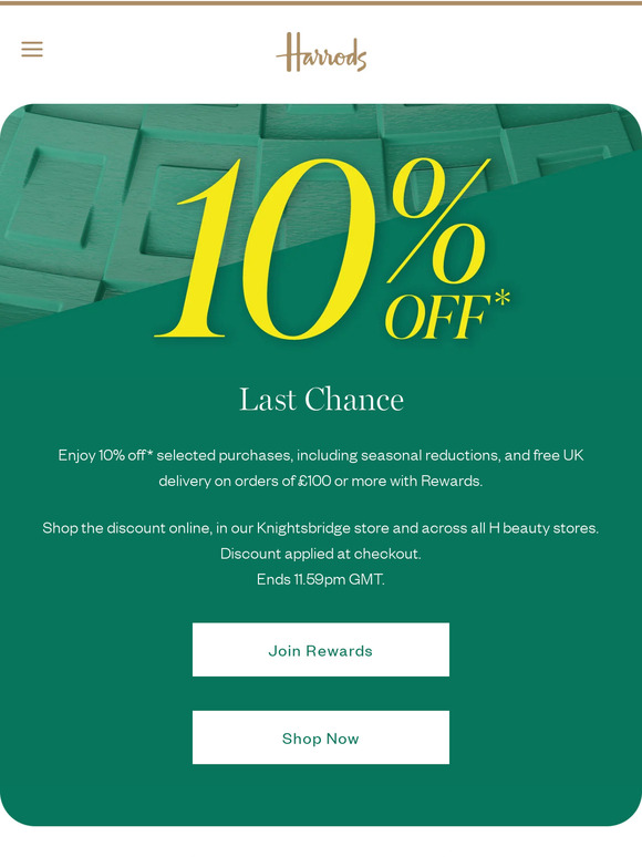 harrods Email Newsletters Shop Sales, Discounts, and Coupon Codes