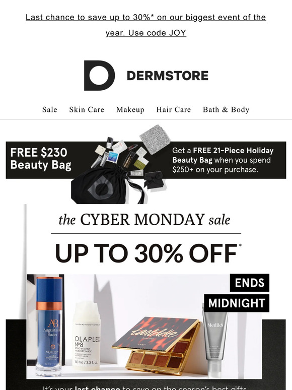 LAST CHANCE: Up to 30% off — The Cyber Monday Sale ends tonight