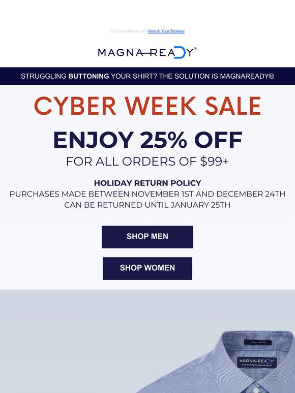MagnaReady: Cyber Monday Sale: 25% Off Sitewide