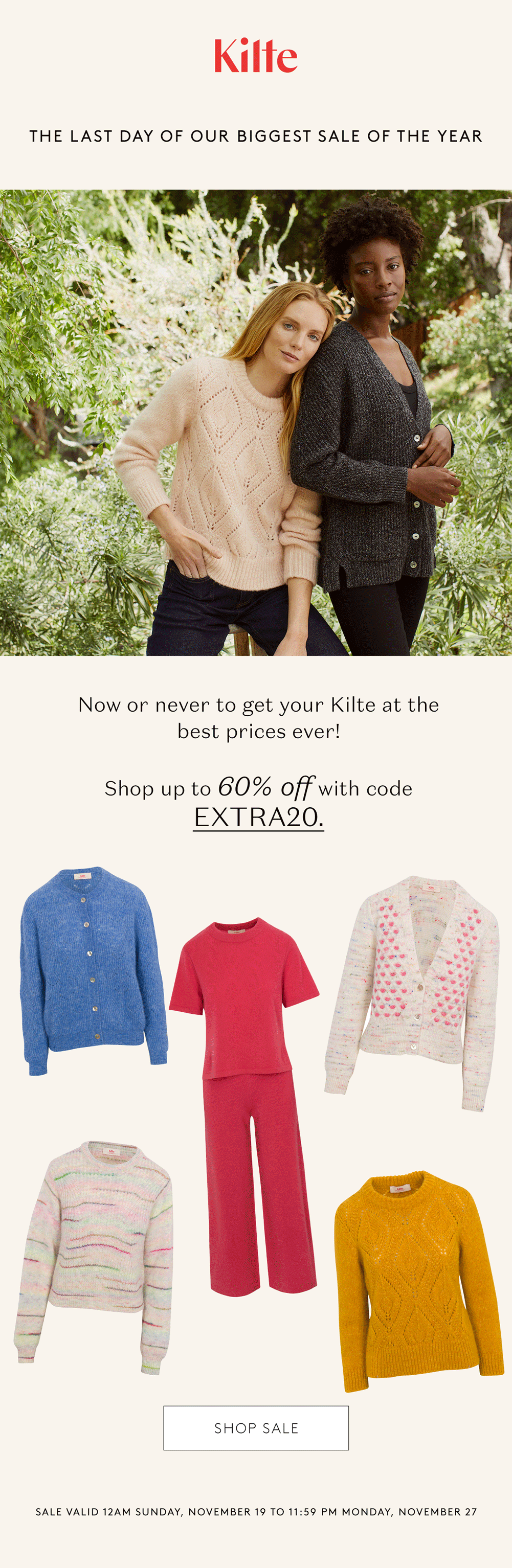 Kilte Collection Final hours to shop our biggest sale of the year Milled