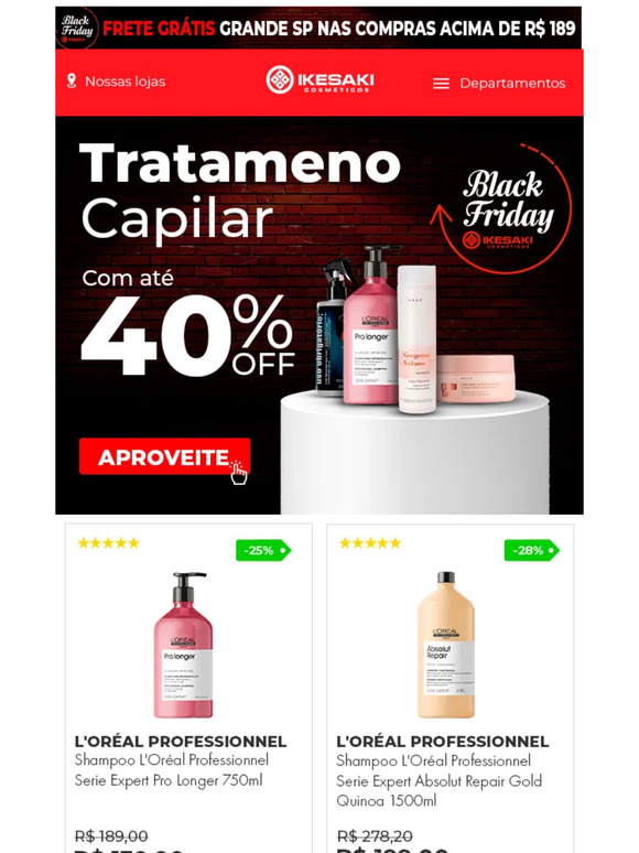 Trate o seu cabelo com até 40% OFF! 🔥