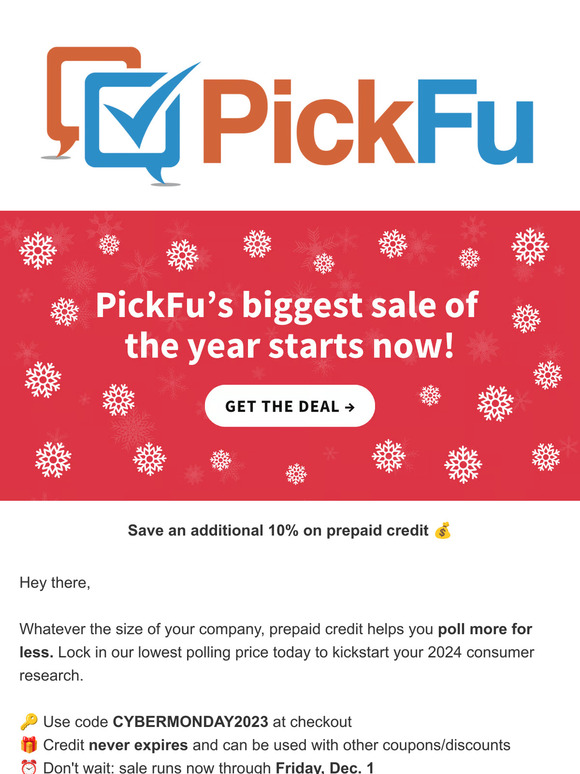 🎁 Unwrap our lowest poll pricing of the year