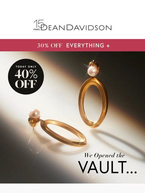 TODAY ONLY: 40% Off From the Vault
