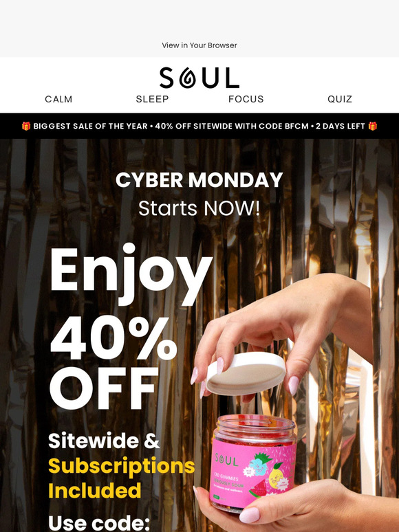 Wake up! It is CYBER Monday. 40% off now!