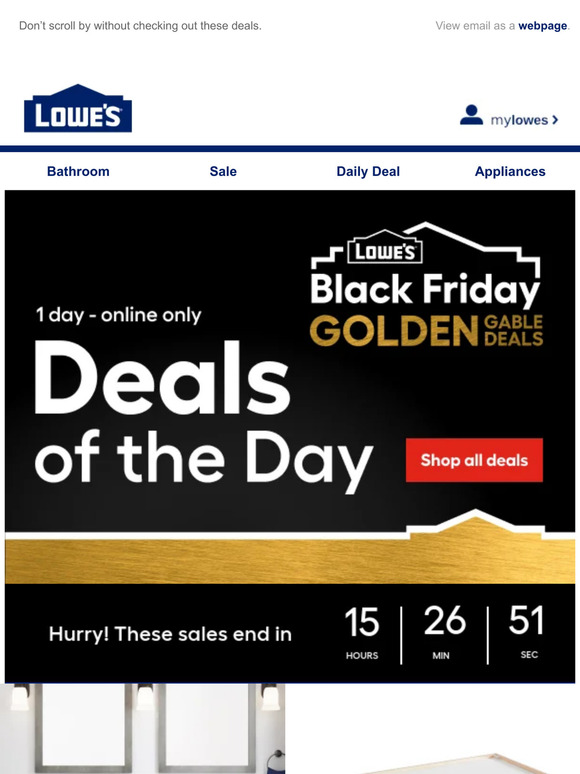 Shop 1 day online-only deals before they disappear.