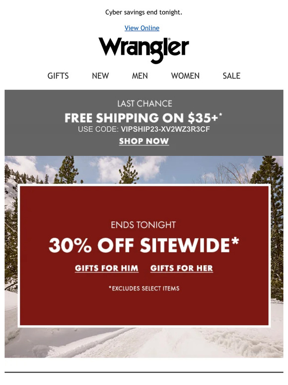 Final hours: 30% off + free shipping