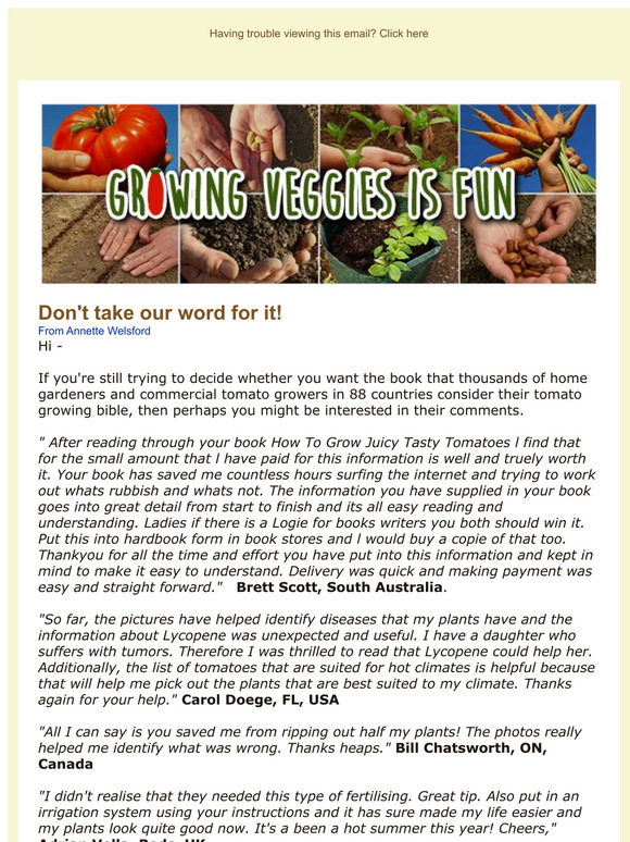 What Do People Really Think About "How to Grow Juicy Tasty Tomatoes"?