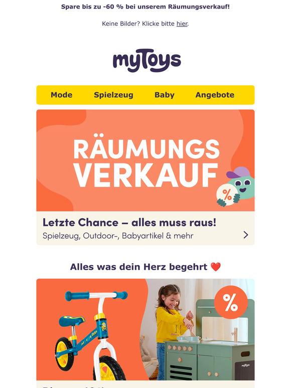 Unser Räumungsverkauf bei myToys startet! 🤯