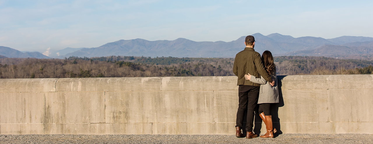 Couple enjoying mountain view on South Terrace