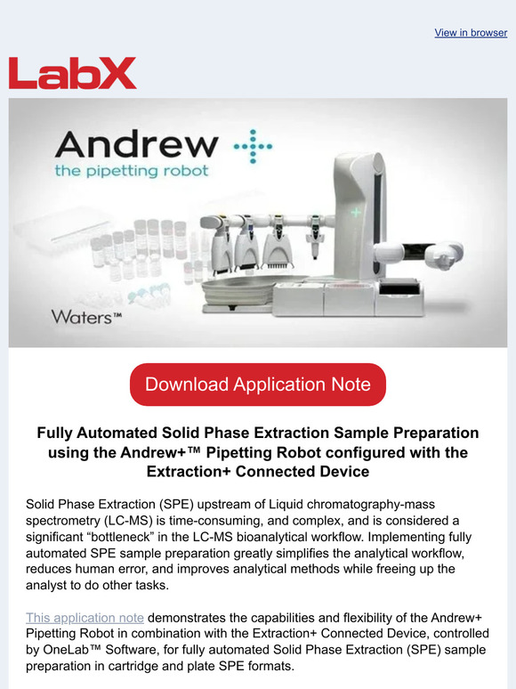 Download: Unlocking Flexibility: Andrew+ Pipetting Robot and Extraction+ Connected Device in Action