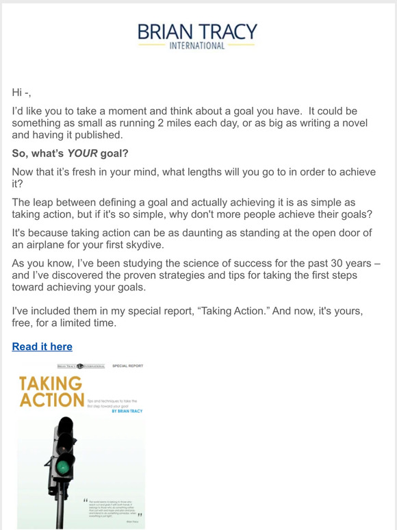 Taking action...the part most people don't do