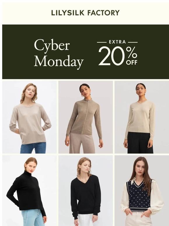 LILYSILK Factory: Silk knitted long sleeves from $52; we suggest shopping now