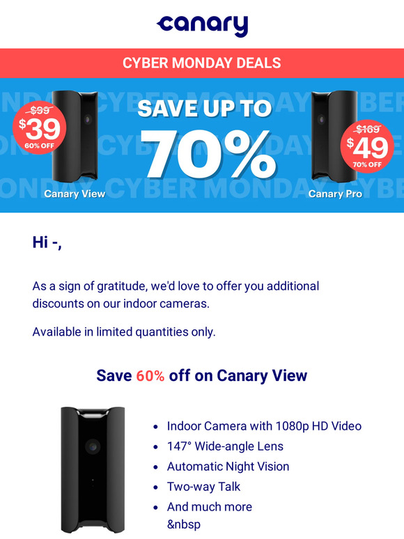 Canary best sale camera deals