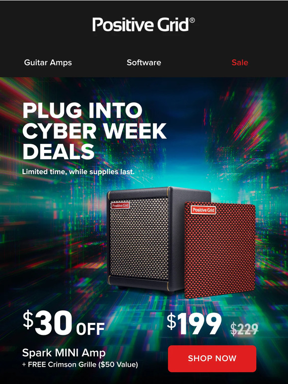 Take $30 Off Spark MINI + Crimson Grille 🎸