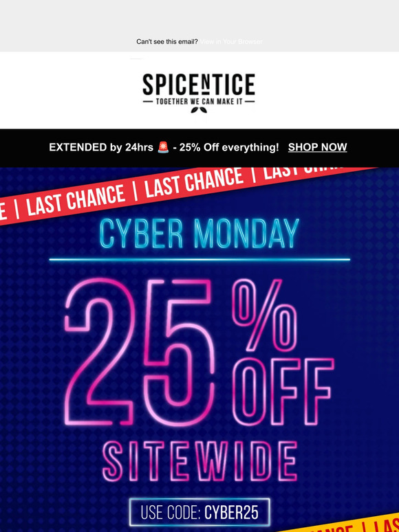 EXTENDED by 24hrs 🚨 - 25% Off everything!