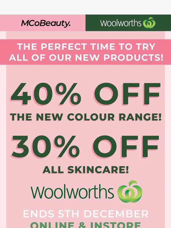 🚨 40% Off The NEW Colour Range At Woolworths! 🚨