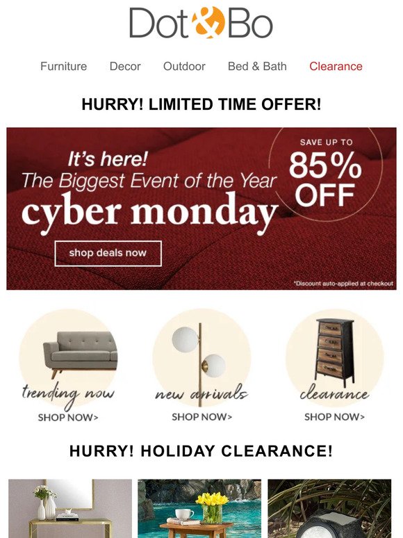 Cyber Monday: Up to 85% Off!