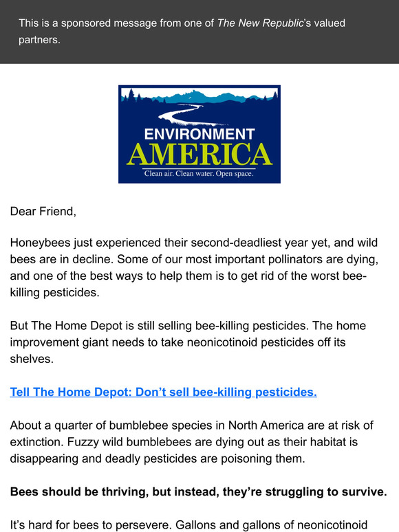 New Republic Tell The Home Depot Stop selling beekilling pesticides