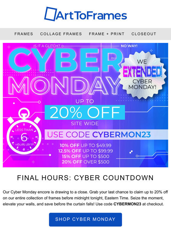 🌌💎 Last Chance: Up to 20% Off Frames - Cyber Extension Ends