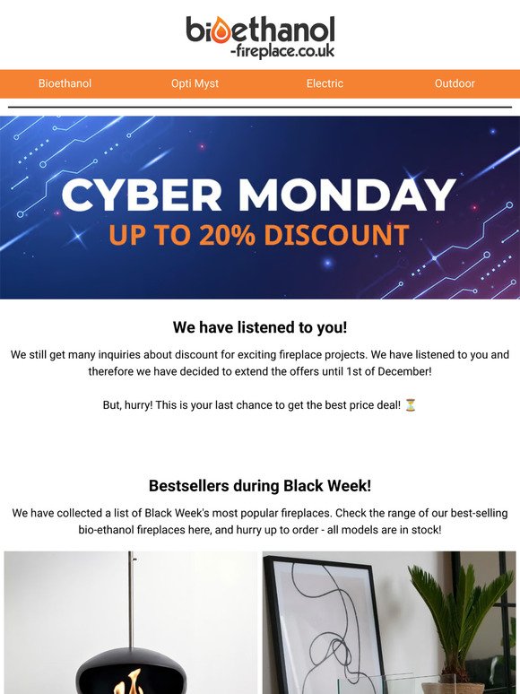 We have listened to you Cyber Week continues!🔥⏳