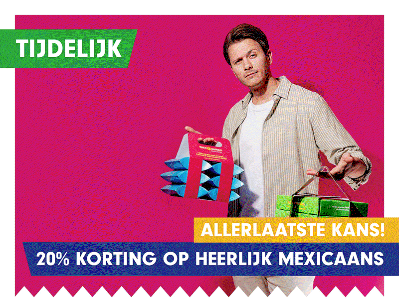 20% korting op heerlijk Mexicaans!
