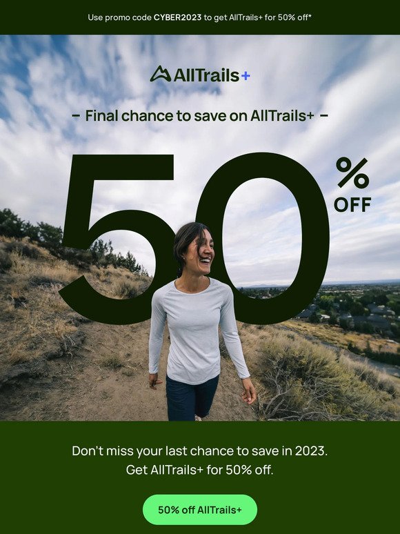 Extended: 50% off AllTrails+