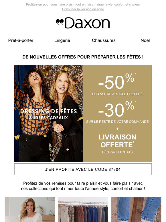 -50% sur l’article préféré + livraison offerte pour préparer les fêtes !
