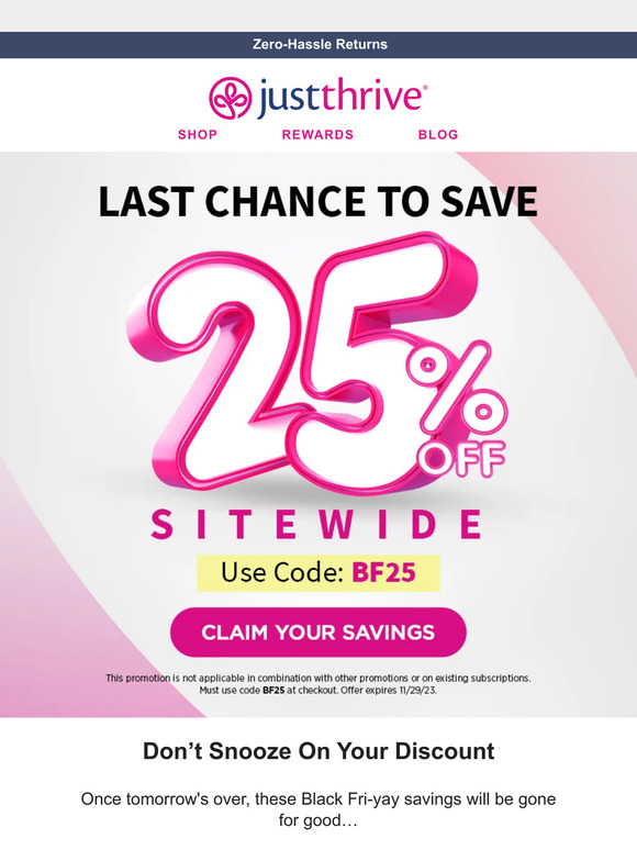 Your 25% off (is almost gone)