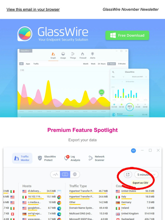 GlassWire™ - Export your data, tips and tricks.