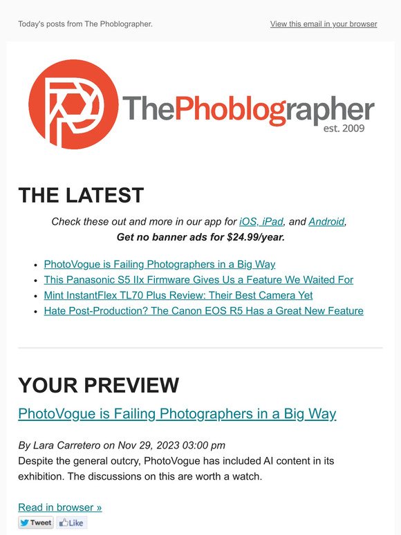 The Daily Phoblographer for 11/29/2023