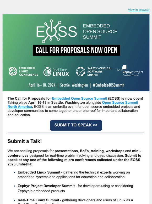 The Linux Foundation: Call for Proposals Now Open | Embedded Open ...