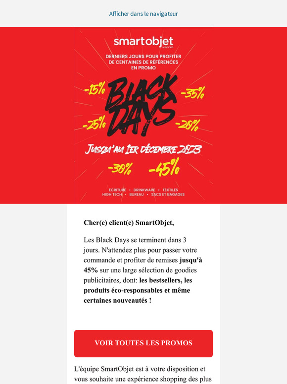 Plus que 3 jours pour profiter des Black Days