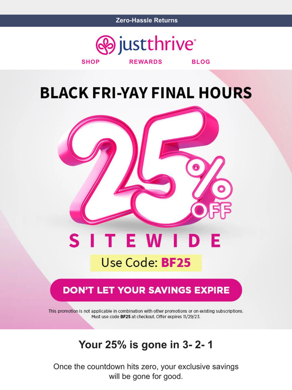 Your 25% is gone in 3- 2- 1