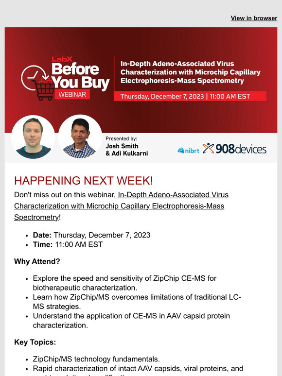 Unlock AAV Characterization Secrets with ZipChip CE-MS! Webinar on Dec 7!