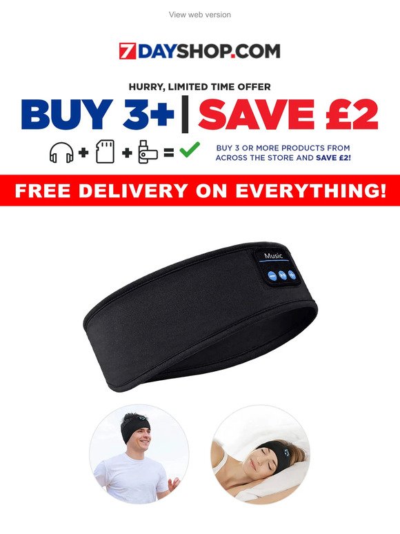 Mid-week Deal - Bluetooth Sports Headband/Sleep Mask Headphones - Only £10.99