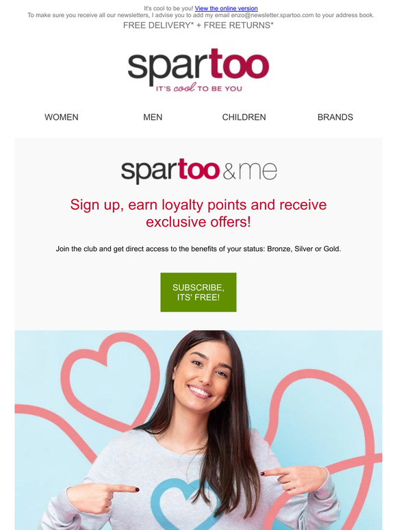Join the Spartoo&Me club and enjoy exclusive member benefits. It's free!