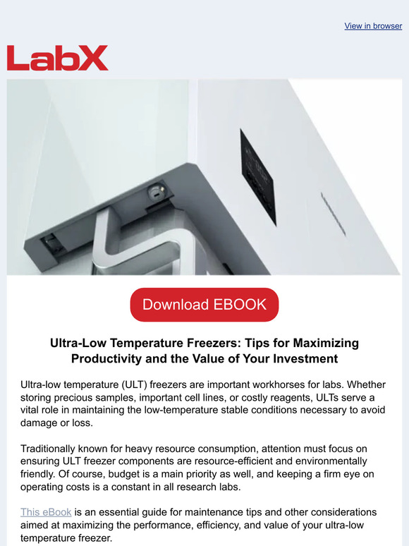 eBook: How to Maximize Performance and Efficiency of your Ultra-Low Temperature Freezer