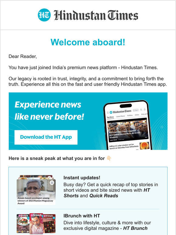 Hindustan Times Account Confirmation