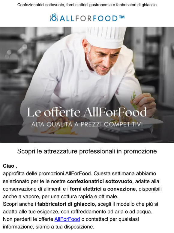 Le offerte imperdibili AllForFood: approfittane subito