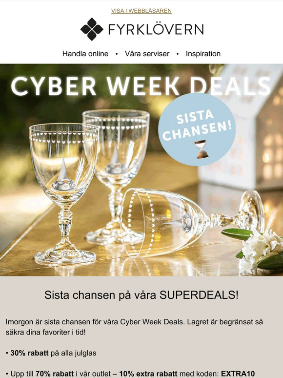 Sista chansen – CYBER WEEK DEALS! ⌛️