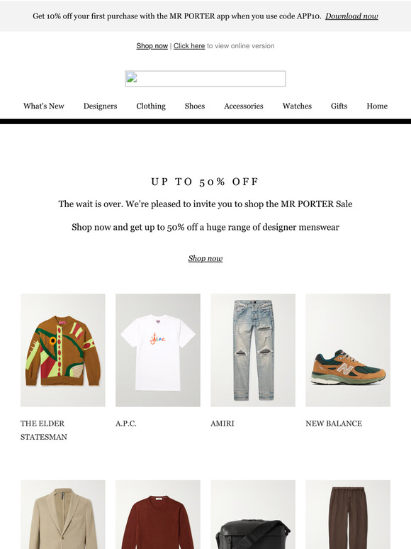 Up to 50% off: the MR PORTER Sale is NOW ON