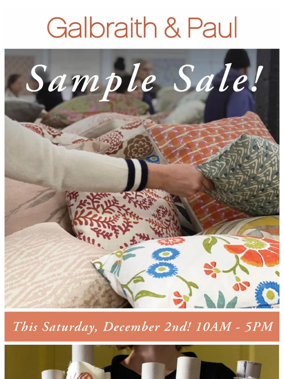 Sample Sale This Saturday - December 2nd!