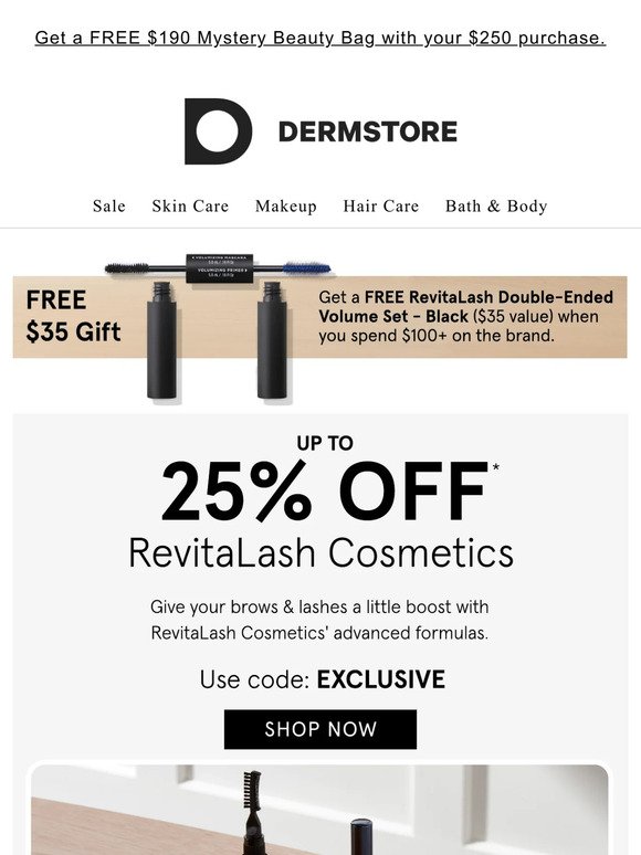 Ends TONIGHT — Up to 25% off RevitaLash Cosmetics
