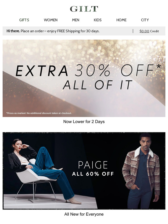 Gilt Here’s an EXTRA 30 Off. Milled